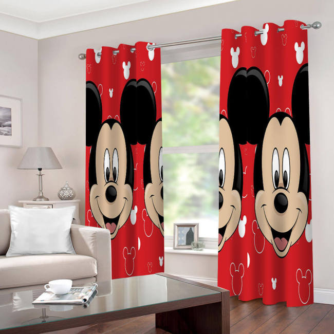 Mickey Mouse Curtains Cosplay Blackout Window Drapes Room Decoration