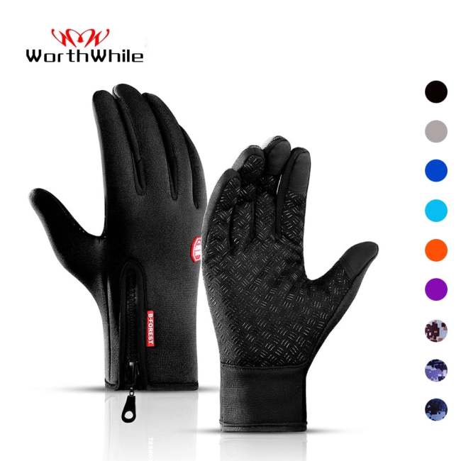 Worthwhile Winter Cycling Gloves Bicycle Warm Touchscreen Full Finger Gloves Waterproof Outdoor Bike Skiing Motorcycle Riding