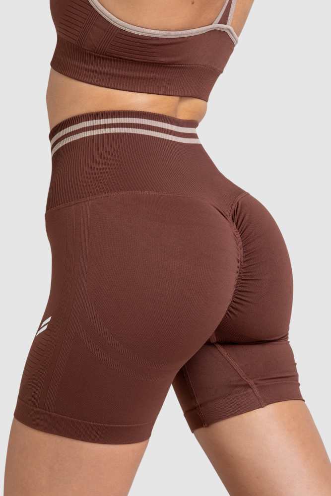 Dye Scrunch Seamless Shorts - Chocolate Brown
