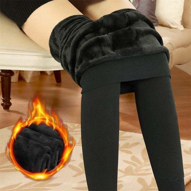 Casual Winter  High Elastic Thicken Lady'S Leggings Warm Pants Skinny Pants For Women