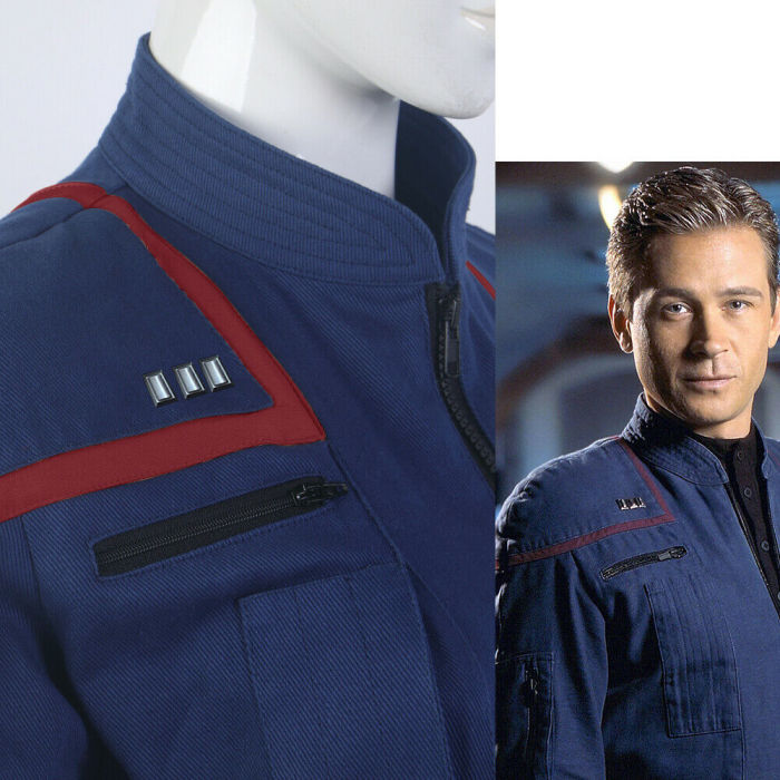 Star Trek Enterprise Captain Collar Rank Pips Pin Badge Starfleet Brooches Set Of 4