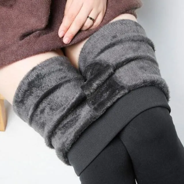 Casual Winter  High Elastic Thicken Lady'S Leggings Warm Pants Skinny Pants For Women