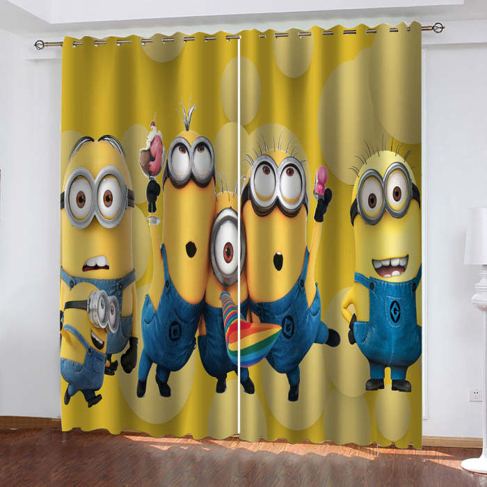 Minions Curtains Cosplay Blackout Window Drapes Room Decoration