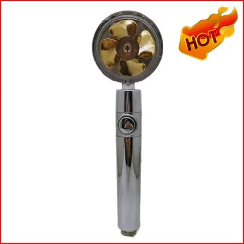 Shower Head Water Saving Flow 360 Degrees Rotating With Small Fan Abs Rain High Pressure Spray Nozzle Bathroom Accessories