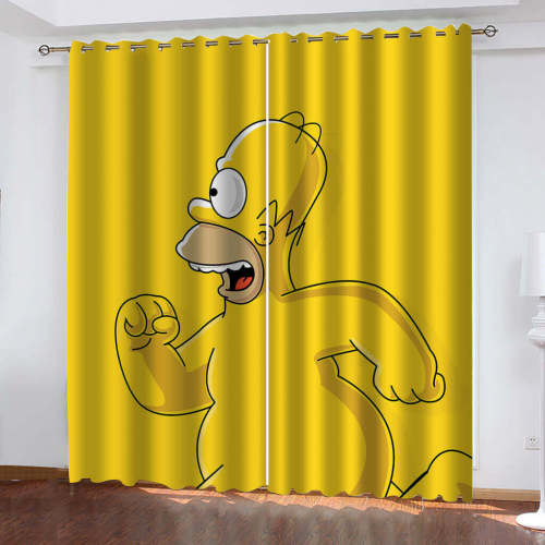 The Simpsons Curtains Cosplay Blackout Window Drapes Room Decoration