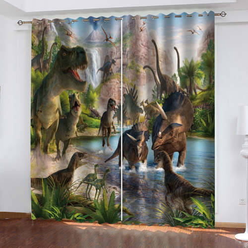 Dinosaur Curtains Cosplay Blackout Window Drapes Room Decoration