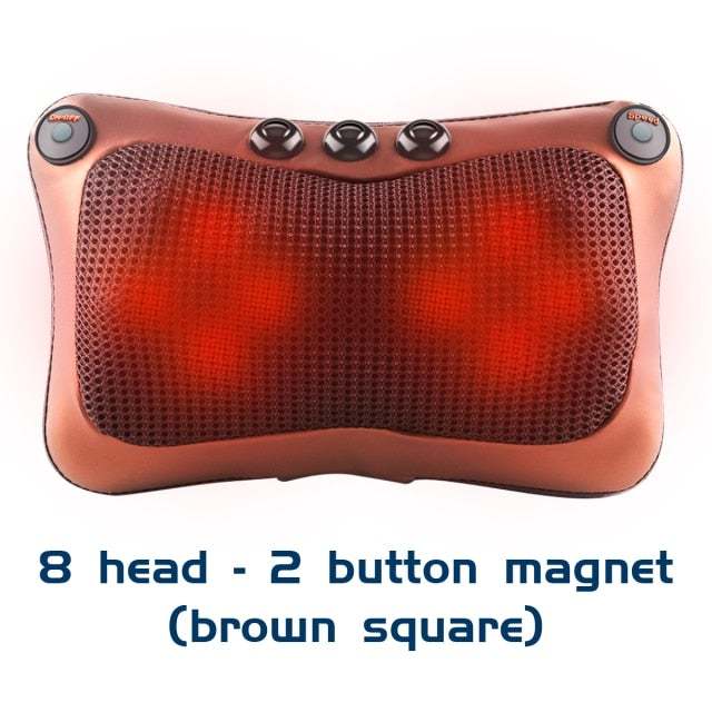 Head Massage Pillow Relax Vibrator Electric Shoulder Back Heating Kneading Infrared Therapy Shiatsu Neck Massager