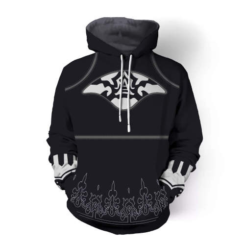 Nier:Automata Game Yorha Black Unisex Adult Cosplay 3D Print Jacket Sweatshirt