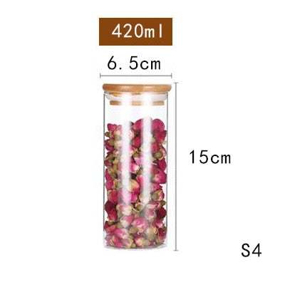 Mason Candy Jar For Spices Glass Bamboo Cover Container Glass Jars With Lids Cookie Jar Kitchen Jars And Lids Wholesale