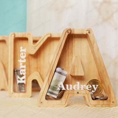 Wooden Letter Piggy Bank