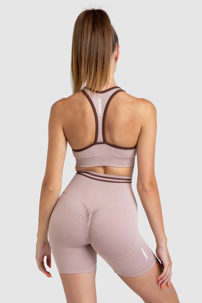 Dye Scrunch Seamless Crop - Mocha Brown