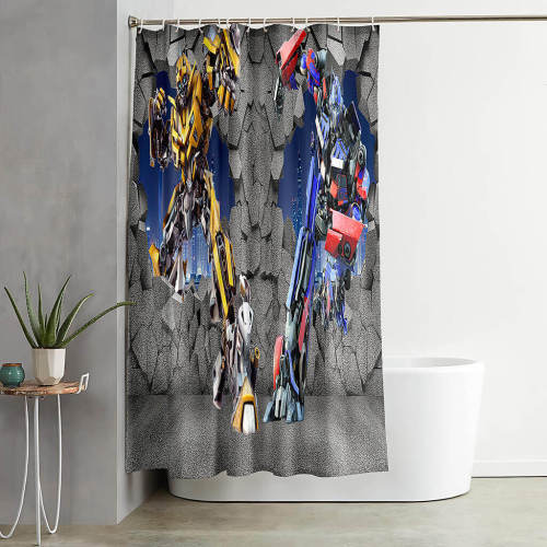 Transformers Cosplay Shower Curtain Bathroom Curtains With Hooks