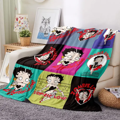 Betty Boop Blanket Flannel Fleece Throw Cosplay Blanket Room Decoration