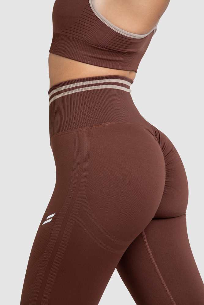 Dye Scrunch Seamless Leggings - Chocolate Brown