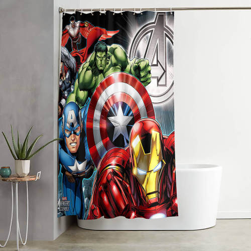 The Avengers Shower Curtain Bathroom Curtains 180X180Cm With Hooks