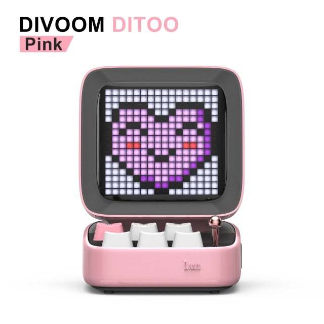 Divoom Ditoo Retro Pixel Art Bluetooth Portable Speaker Alarm Clock Diy Led Display Board, Christmas Gift Home Light Decoration