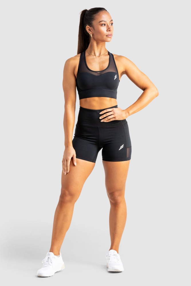 Breeze Mesh Crop - Jet Black