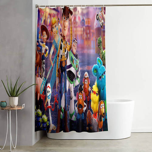 Toy Story Shower Curtain Bathroom Curtains 180X180Cm With 12 Hooks