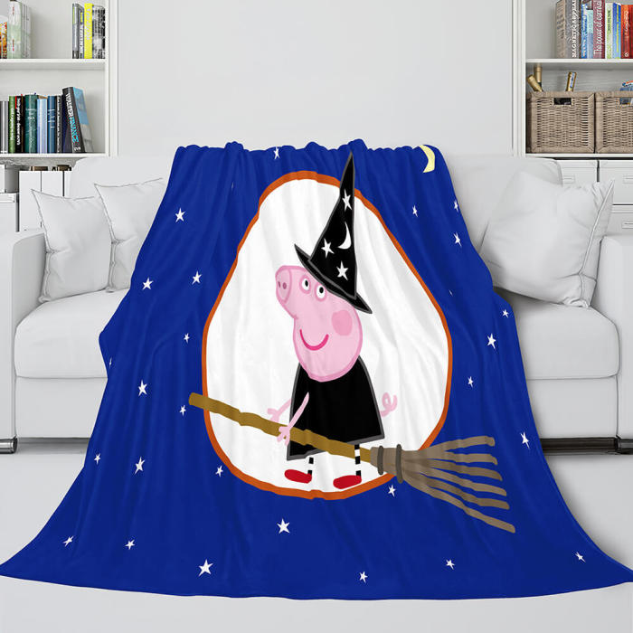 Peppa Pig Blanket Flannel Fleece Throw Cosplay Blanket Kids Present