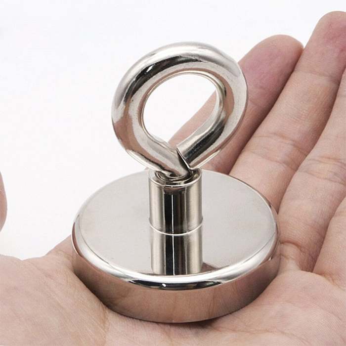 1Pc Super Strong Neodymium Magnet Pot Fishing Salvage Magnets Neodymium Round Powerful Magnetic Hook Sea Fishing Magnet Searcher