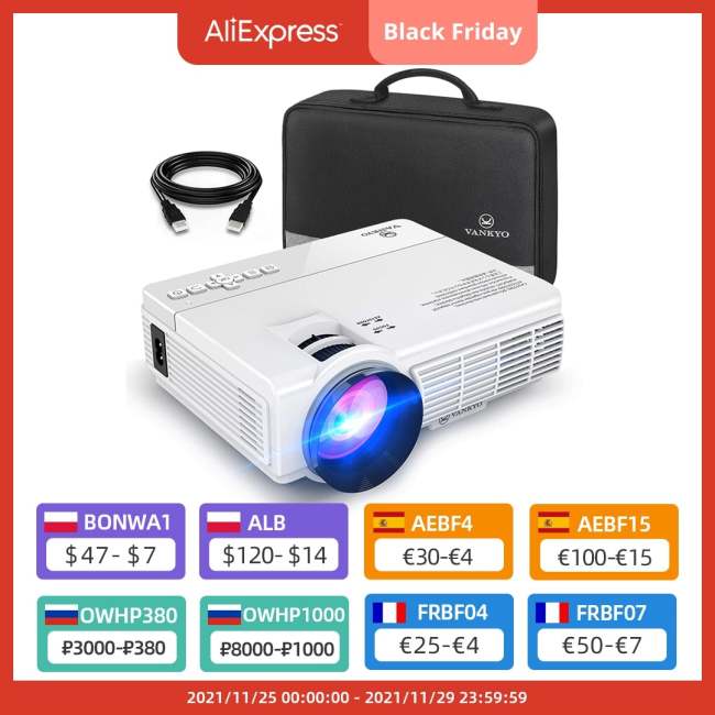 Vankyo Leisure 3 Mini Projector Supported *P 170'' Portable Projector For Home With 0 Hrs Led Lamp Life Tv Stick