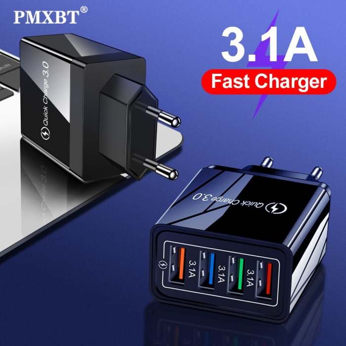 Multi-Usb Plug Eu/Us Charger For Mobile Phone Quick Charge Adapter 4 Ports Usb Wall Charger Portable Charging Multiple Usb A