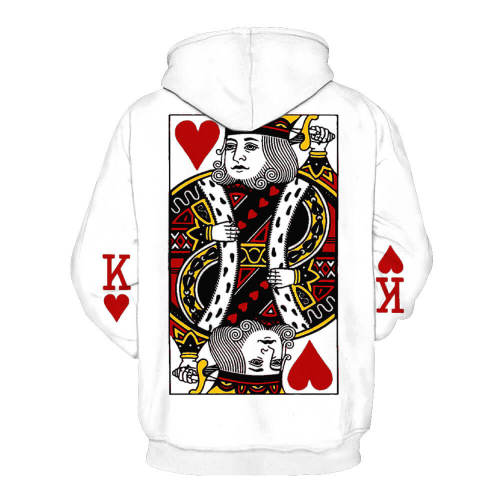 Playing Cards Hearts K White Unisex Adult Cosplay 3D Print Jacket Sweatshirt