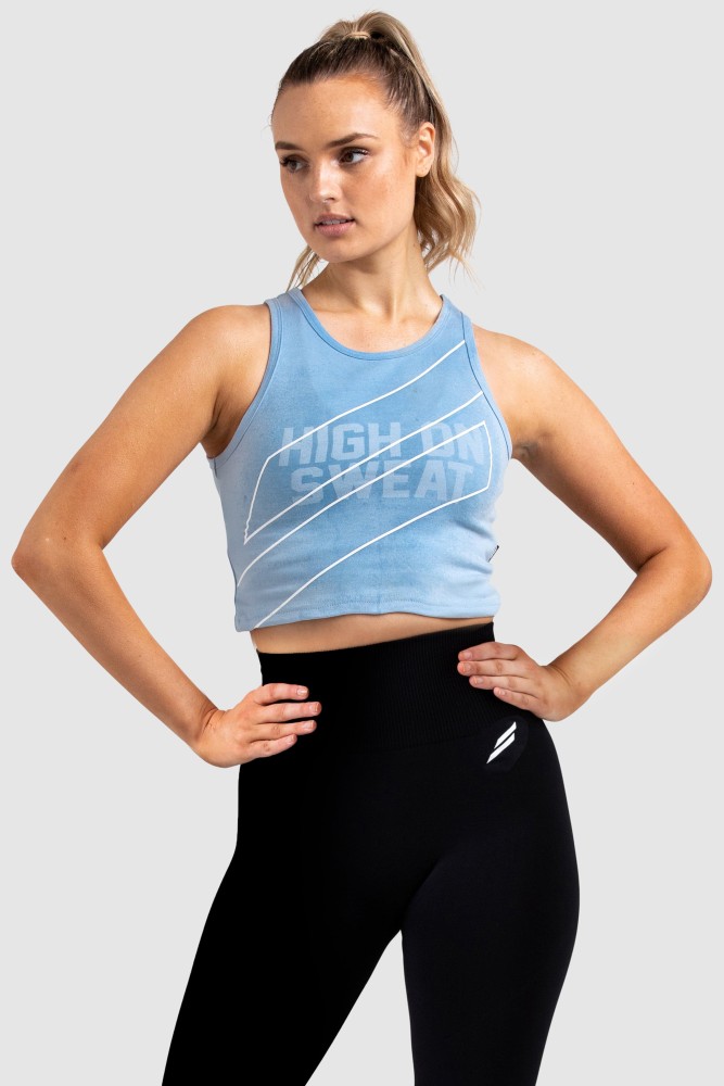 Victorydrip V2 Cropped Tank - High On Sweat - Sky Blue