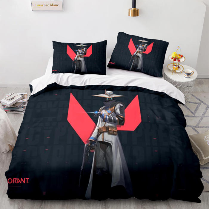 Game Valorant Bedding Set Duvet Cover Bed Sheet Sets