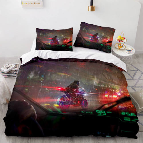 Game Cyberpunk  Bedding Set Cosplay Duvet Cover Bed Sheet Sets