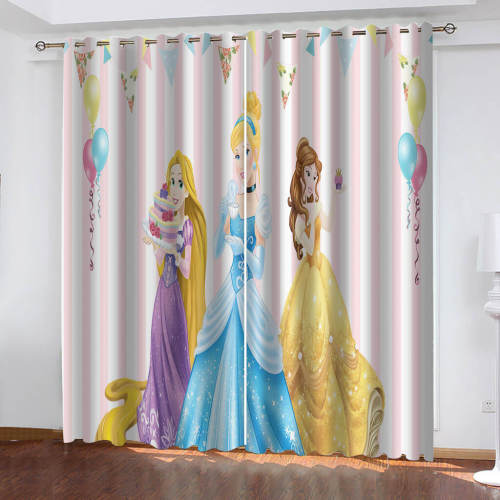 Disney Princess Curtains Cosplay Blackout Window Drapes Room Decoration