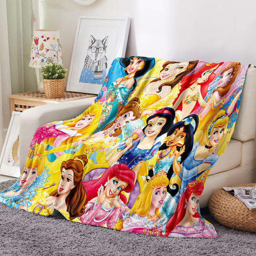  Princesses Blanket Flannel Fleece Throw Blanket Room Decoration