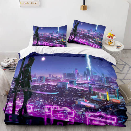 Game Cyberpunk  Bedding Set Duvet Covers Bed Sheet Sets