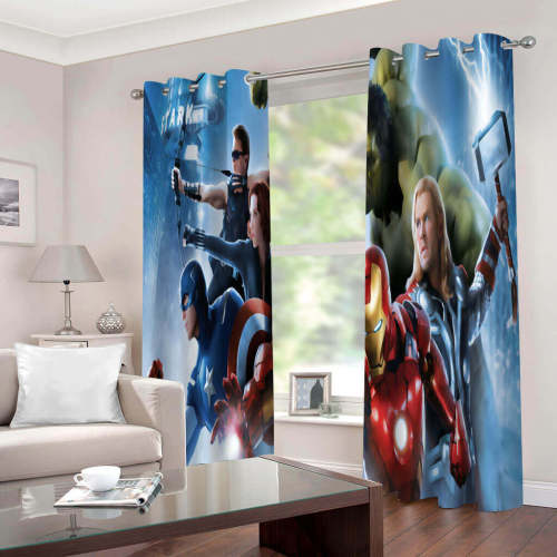 The Avengers Curtains Cosplay Blackout Window Drapes Room Decoration
