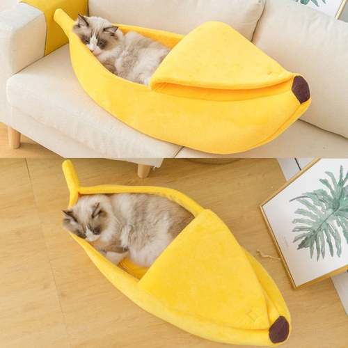 Banana Pet Bed House Cute Cozy Cat Mat Beds Warm Durable Portable Pet Basket Kennel Dog Cushion Cat Supplies Multicolor