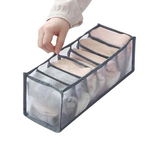 7 Grids Jeans Storage Box Closet Wardrobe Clothes Compartment Boxes Drawer Jeans Socks Separation Organizer Pants Storage