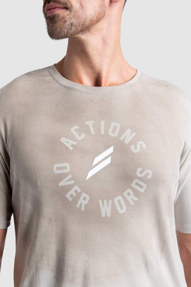 Victorydrip V2 Tee - Actions Over Words - Beige