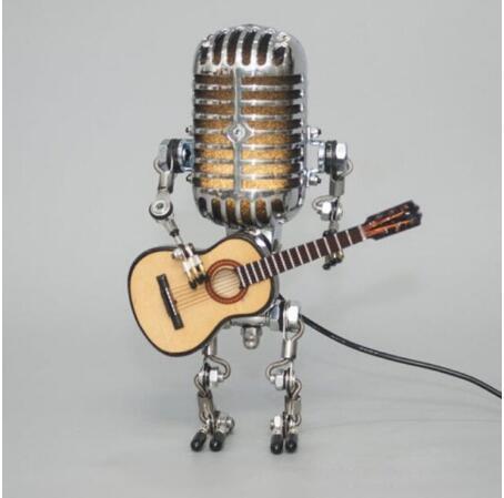 Microphone Robot Lamp Vintage Microphone Robot Touch Dimmer Lamp Table Lamp - Robot Desk Lamp
