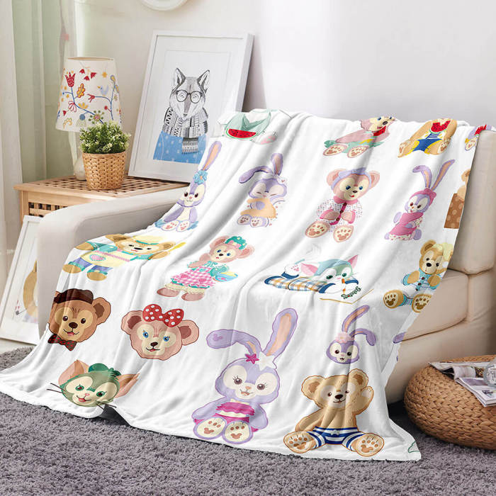 Rabbit Monkey Blanket Flannel Fleece Throw Blanket Room Decoration