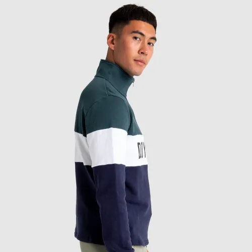 Standout ¼ Zip Jumper - Green/Navy