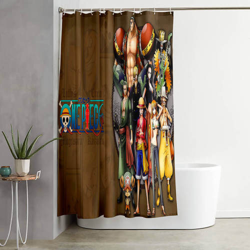 Anime One Piece Shower Curtain Bathroom Curtains 180X180Cm With Hooks