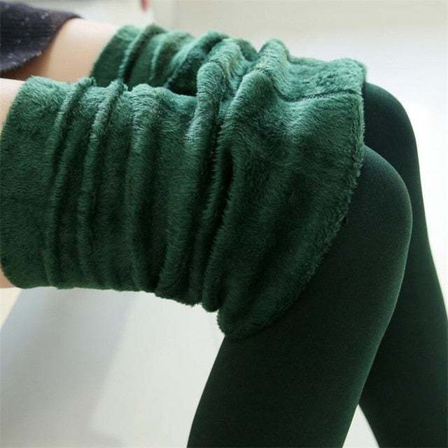 Casual Winter  High Elastic Thicken Lady'S Leggings Warm Pants Skinny Pants For Women
