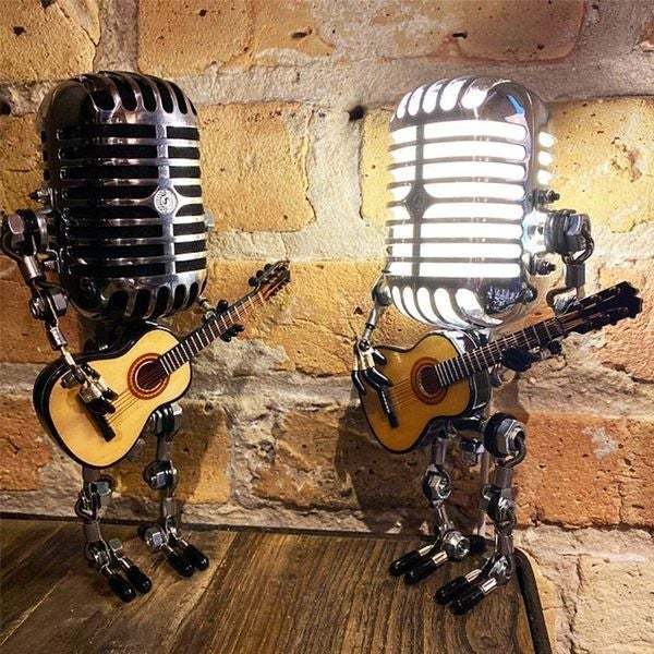 Microphone Robot Lamp Vintage Microphone Robot Touch Dimmer Lamp Table Lamp - Robot Desk Lamp