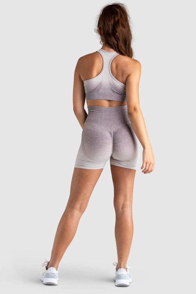 Ombre Scrunch Seamless Shorts - Taupe