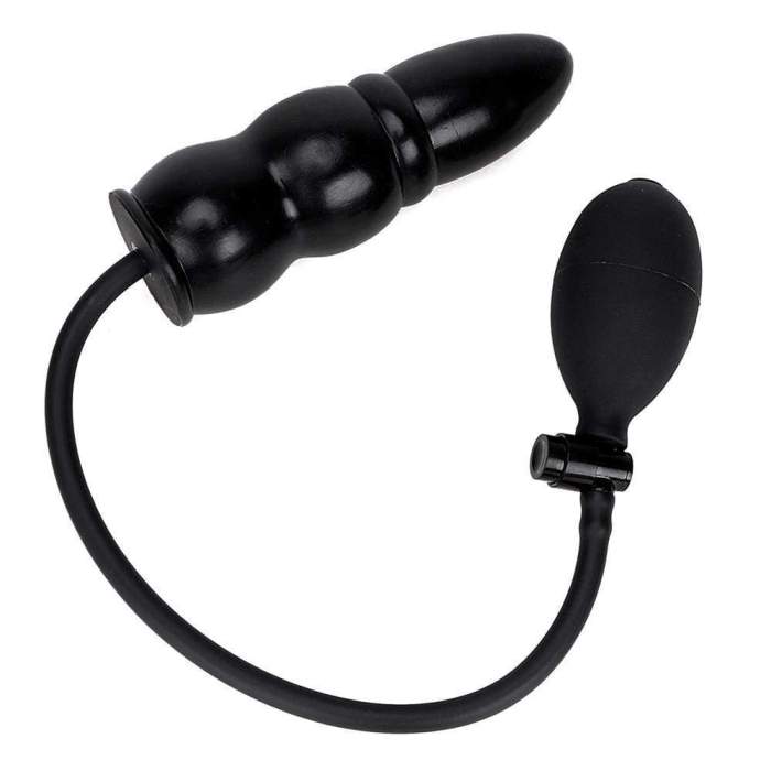 5.5  Black Beaded Silicone Inflatable Butt Plug