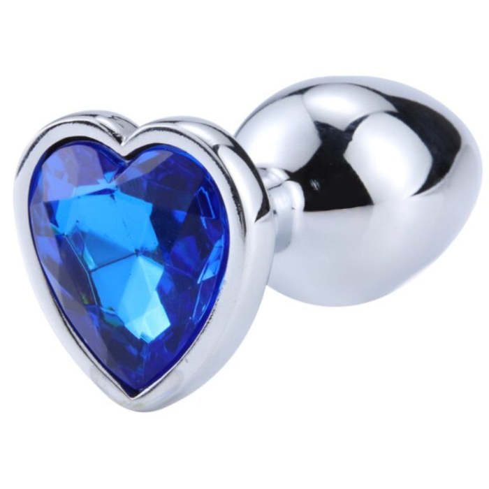 Jeweled Heart-Shaped Metal Princess Plug, 7 Colors 3 