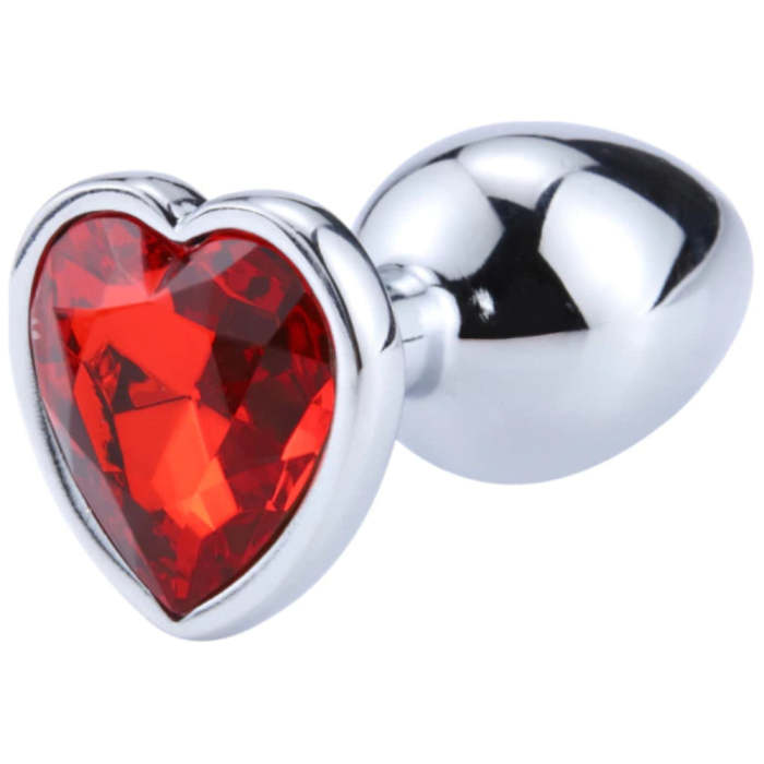 Jeweled Heart-Shaped Metal Princess Plug, 7 Colors 3 