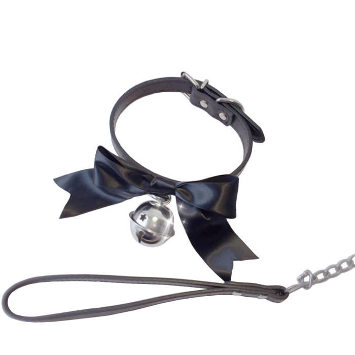 Puppy Love Bow Bell Collar With Leash