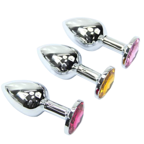 Random Color Jewel Chromed Stainless Steel Princess Plug