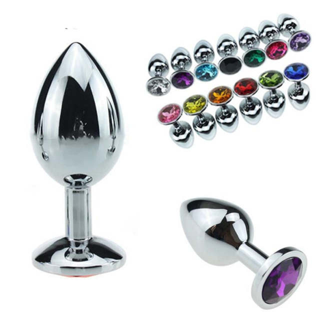 1 Pcs Small Size Metal Crystal Anal Plug Stainless Steel Booty Beads Jewelled Anal Butt Plug Sex Toys Products For Men Couples